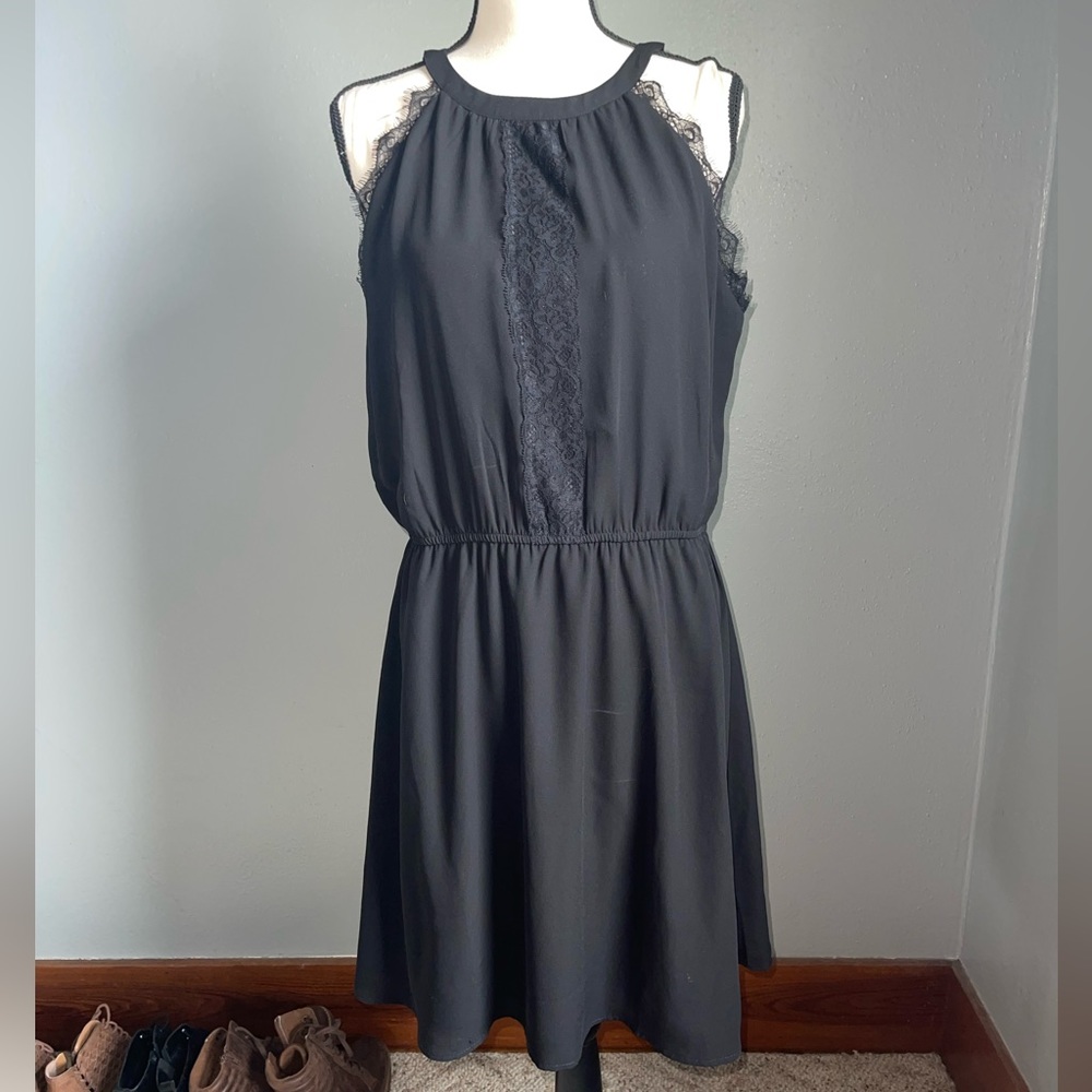 Black dress with lace detail